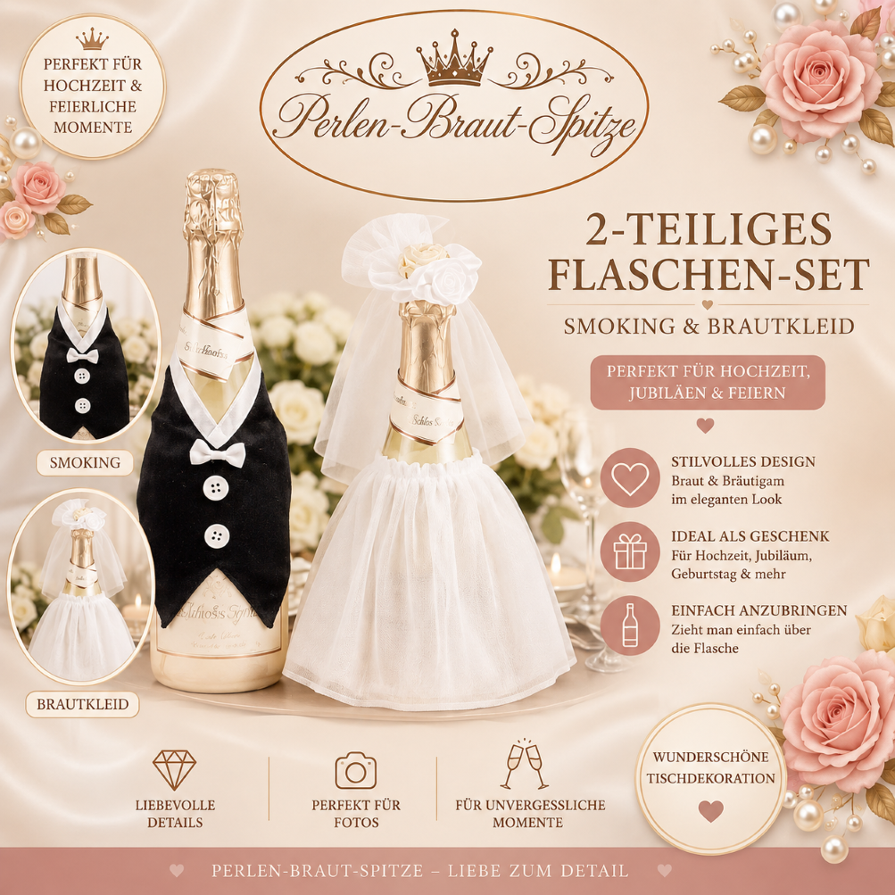 Flaschendeko Hochzeit Braut Bräutigam