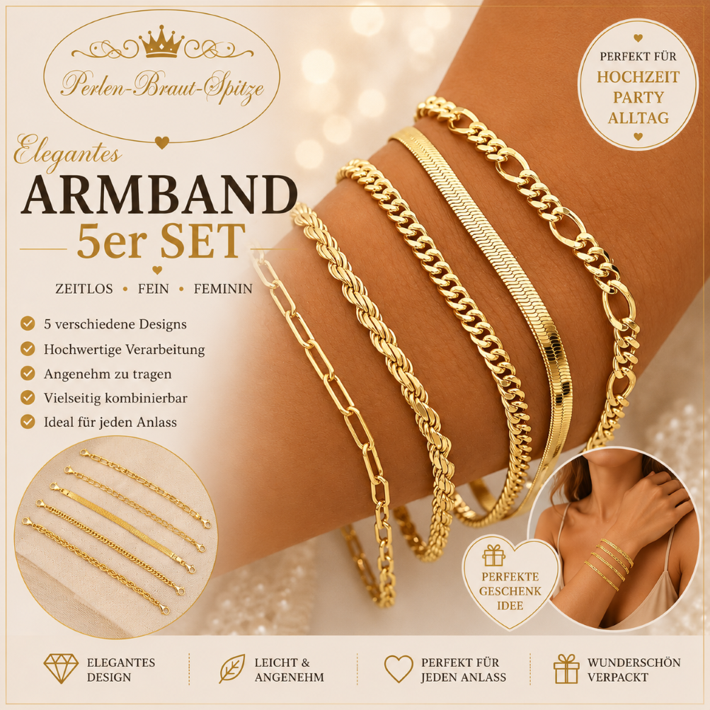 5er set damen armbaender gold elegante schmuckarmbaender perlen braut spitze 98 5er set damen armbaender gold elegante schmuckarmbaender perlen braut spitze 98