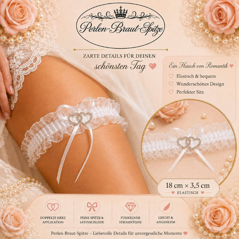 hochzeit strumpfband spitze in weiß mit 2 herzen strass brautschmuck braut #77 hochzeit strumpfband spitze in weiß mit 2 herzen strass brautschmuck braut #77