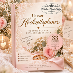 Digitaler Hochzeitsplaner von Perlen-Braut-Spitze mit 33 Seiten, Checklisten und Planungshilfen