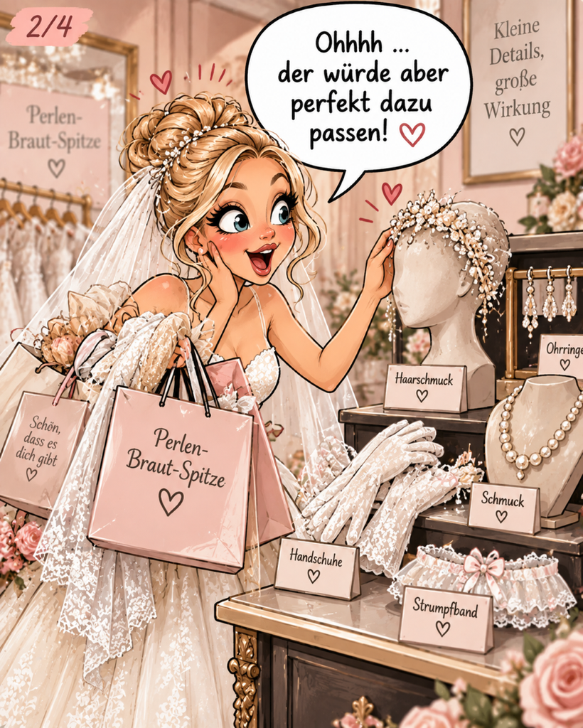 Perlen-Braut-Spitze Comicwelt hochzeitscomic brautpaar 01 2 von 4