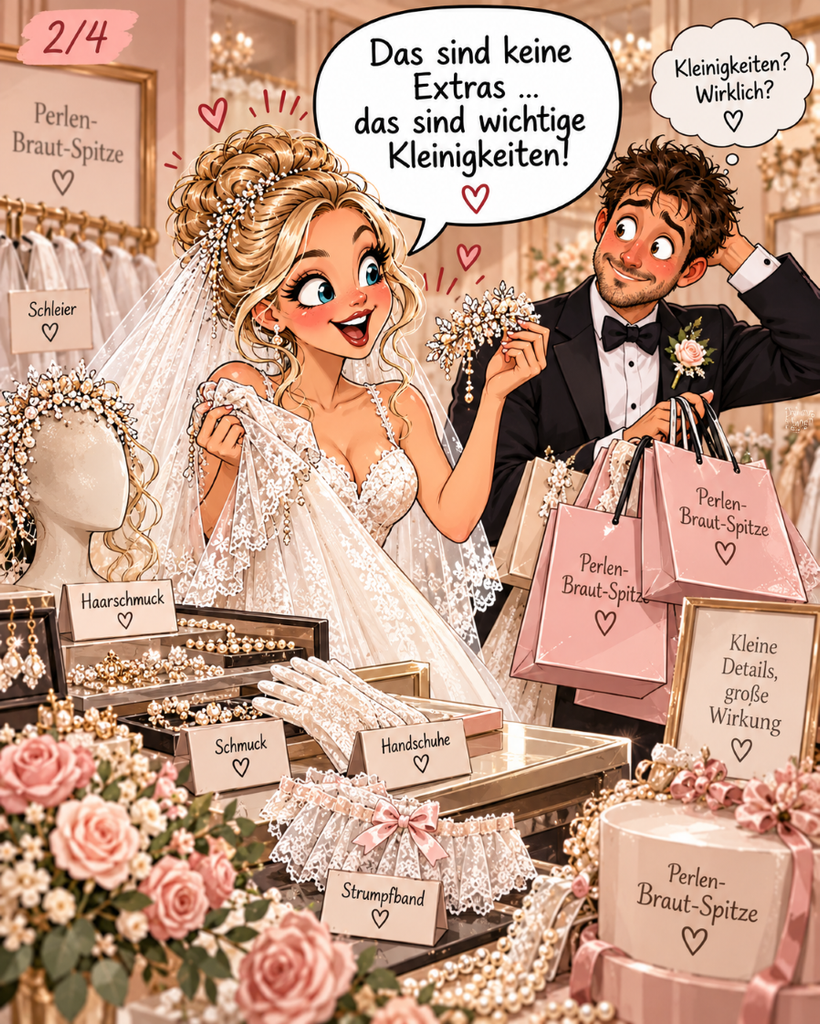 Perlen-Braut-Spitze Comicwelt hochzeitscomic brautpaar 02 2 von 4