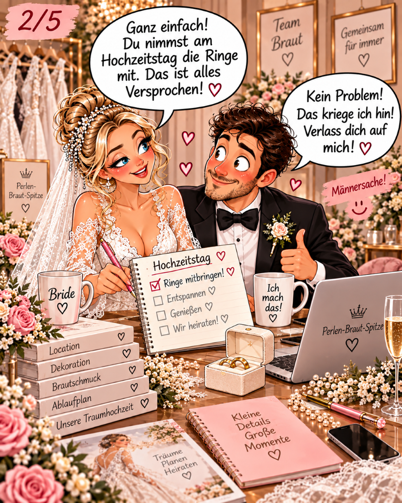 Perlen-Braut-Spitze Comicwelt hochzeitscomic brautpaar 05 2 von 5